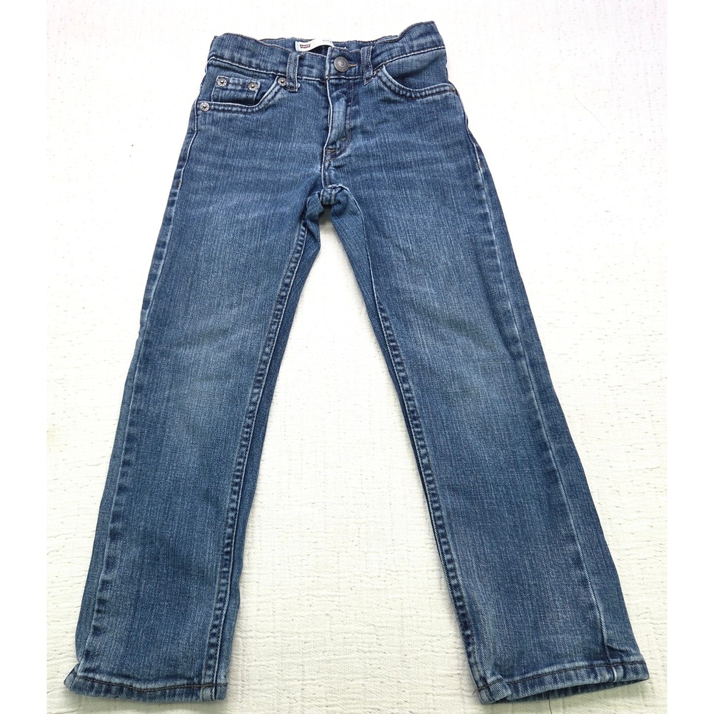Levis 511 Slim Jeans Boys Size 6 Regular Blue Denim Adjustable Waist 5511-L1K